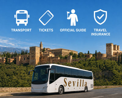 Besuchen Sie Granada ab Sevilla inklusive Transfer und Alhambra-Tickets, Touren, Tagesausflüge, Exkursionen. Spezialtarife für Gruppen